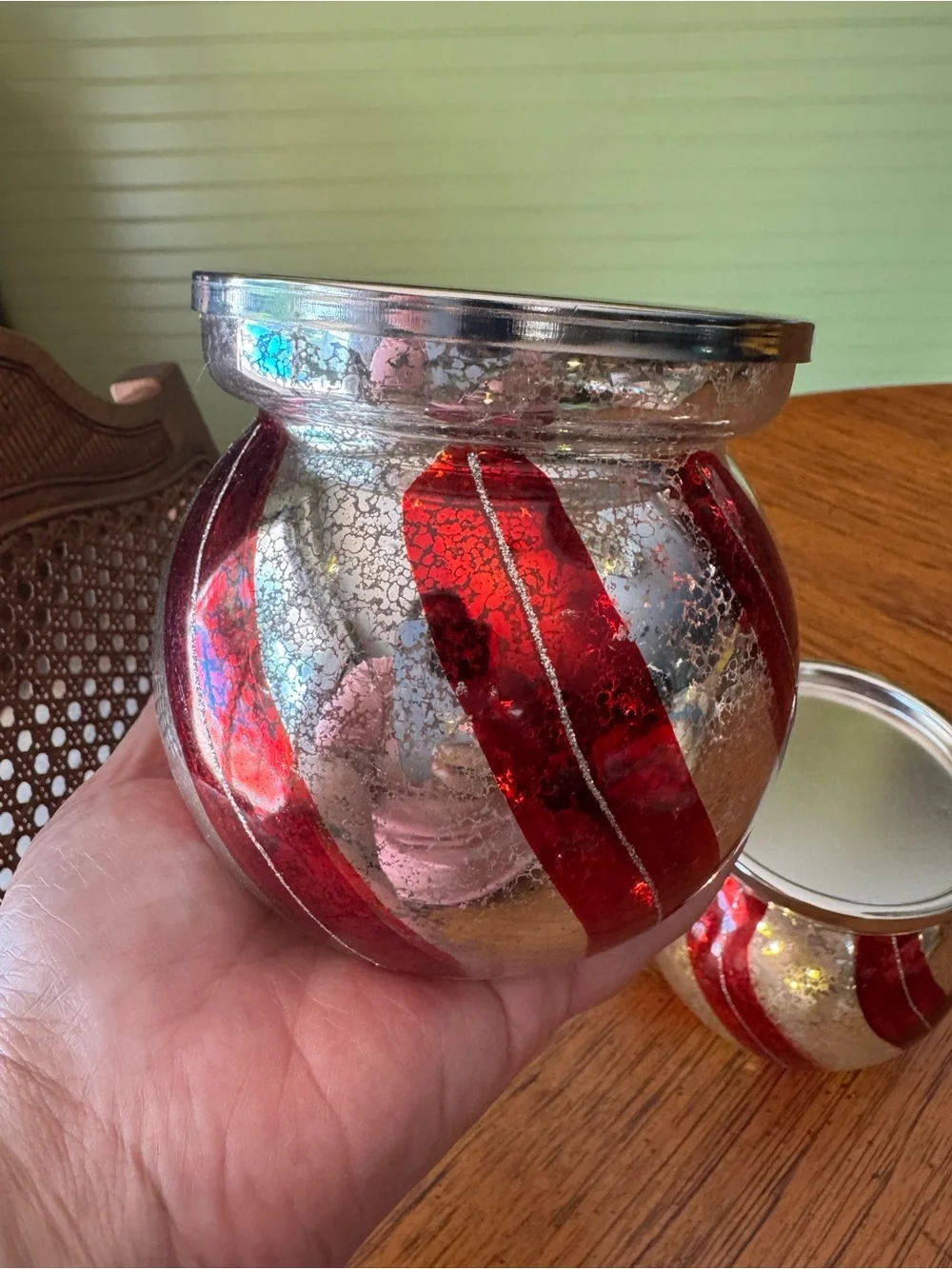 Valerie Parr Hill Mercury Glass Candle Holders – Vintage Christmas Decor - Set 2